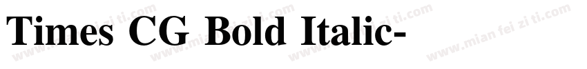 Times CG Bold Italic字体转换